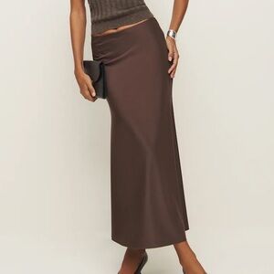 Reformation Isabella Knit Skirt Brown - Size S